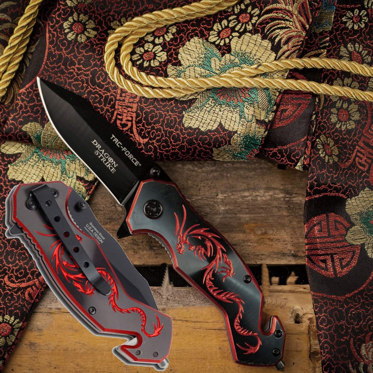 Tac Force Red Dragon Strike Spring Assisted Knife