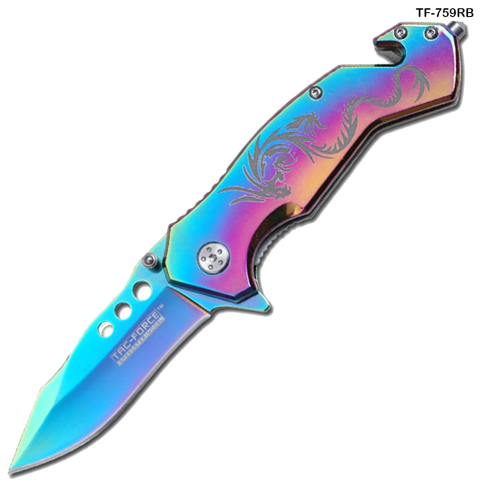 Tac Force Titanium Color Dragon Strike Spring Assisted knife
