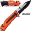8in TAC Force EMT Hi-Vis Rescue Flashlight Pocket Knife Spring Assisted Folding