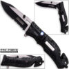 8in TAC Force Sheriff Rescue Flashlight Pocket Knife Spring Assisted Folding LEO