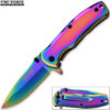 Tac-Force Iridescent Titanium Spring Assisted Pocket Knife Multicolor Coating