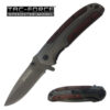 Tac Force TF-889 Linerlock A/O Folding Knife Drop Blade Steel Handle Wood Scales