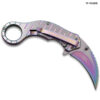TAC Force Tactical Extreme Karambit Assisted Knife Rainbow Blade   Handle