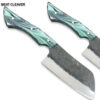 WHITE DEER 1095 Forged Steel Black & Green Resin Handle Classic Butcher's Japanese Cleaver