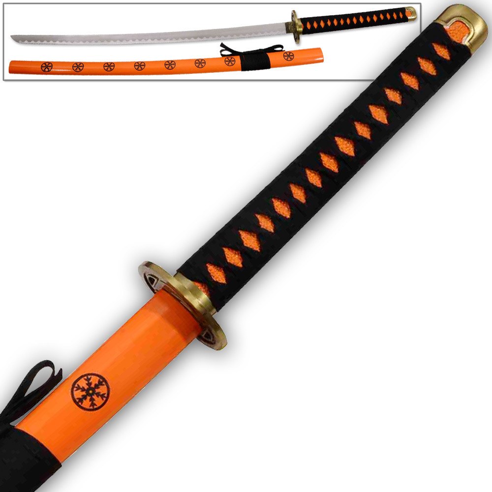 Supreme Kai Katana Japanese Tosho Sword Orange & Black Ornate