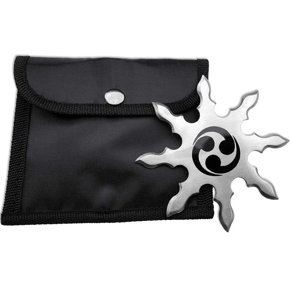 Shinobi Ninja Star Triple Fireball 8 Point Double Curving Edges