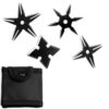 MK-Ultra Covert Ninja Throwing Stars Set of 4 With Pouch Black
