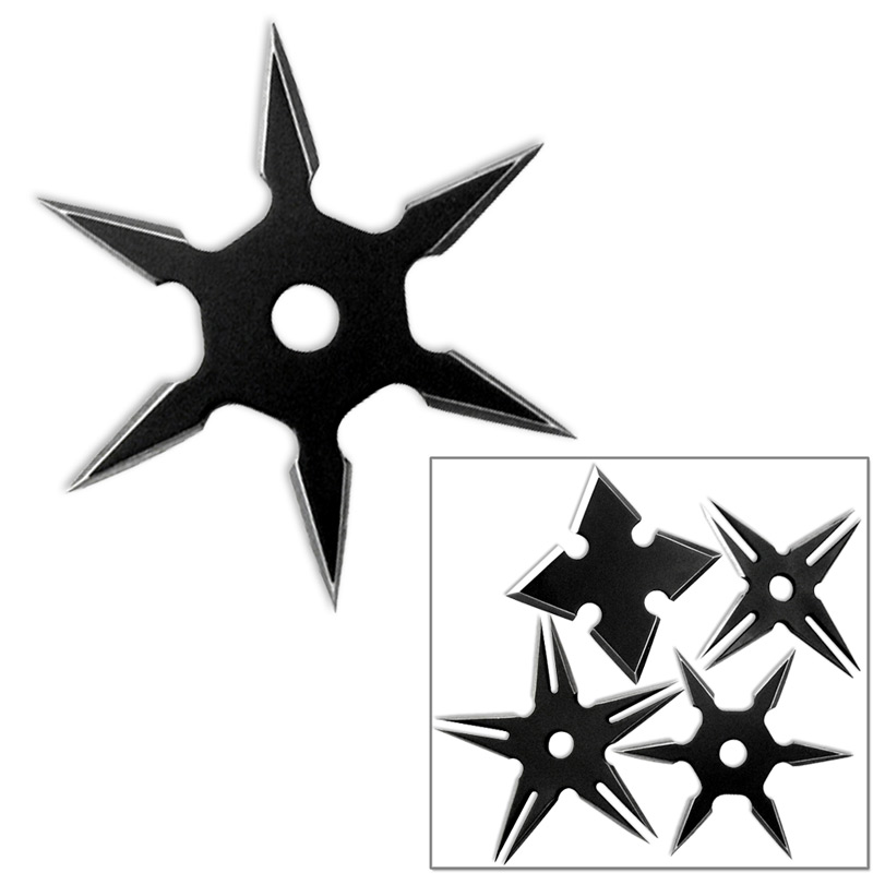 MK-Ultra Covert Ninja Throwing Stars Set of 4 With Pouch Black