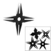 MK-Ultra Covert Ninja Throwing Stars Set of 4 With Pouch Black