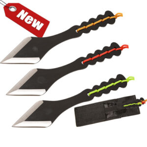 Ninja Black Tanto Throwing Knives Set of 3 Kunai Red, Orange, Green