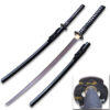 Ten Ryu - Sharp Damascus Steel Katana Sword (Black Handle)