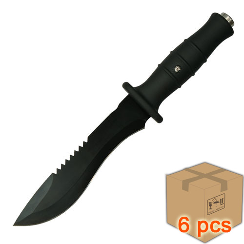 Case of 6pcs Ultimate Extractor Bowie Survival Knife Black