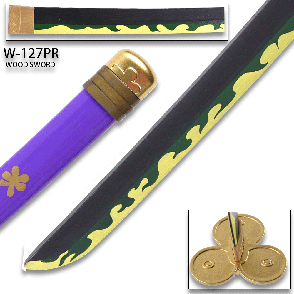 One Piece - Roronoa Zoro's Purple "Enma" Wood Sword Katana
