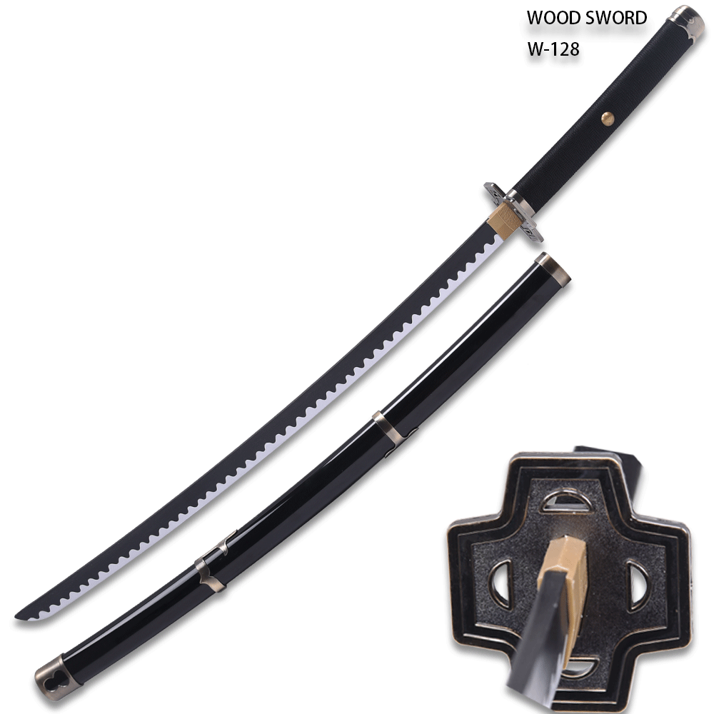 RORONAO ZORO 40" YUBASHIRI ONE PIECE RYO WAZAMONO WOOD SWORD KATANA COSPLAY
