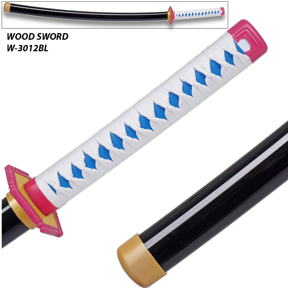 DEMON SLAYER - Zisu Wood New Anime Replica Cosplay  Sword w/Plastic Scabbard