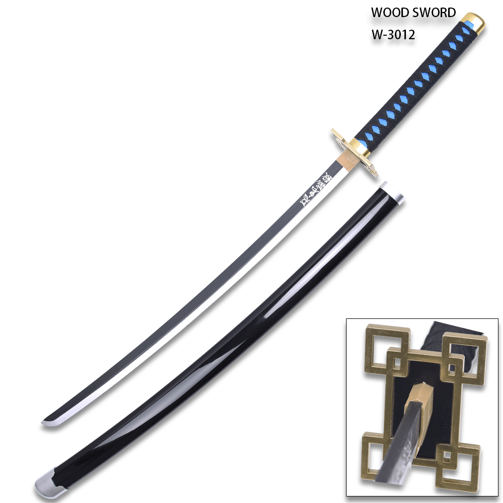 DEMON SLAYER - MINGSHAO Wood New Anime Replica Cosplay Fantasy Samurai Sword w/Plastic Scabbard