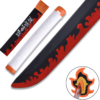 DEMON SLAYER - Kyojuro Rengoku Red Nichirin Wood Sword Katana w/Plastic Scabbard