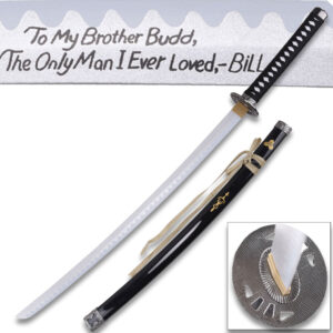 Kill Bill Budd's Wood Sword Katana "To my brother Budd, The only man I ever loved, Bill"
