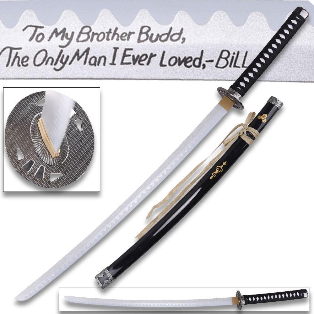 Kill Bill Budd's Wood Sword Katana "To my brother Budd, The only man I ever loved, Bill"