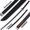 54"DEMON SLAYER -Wood TANJIRO Kamado Black NICHIRIN SWORD KATANA w/Plastic Scabbard