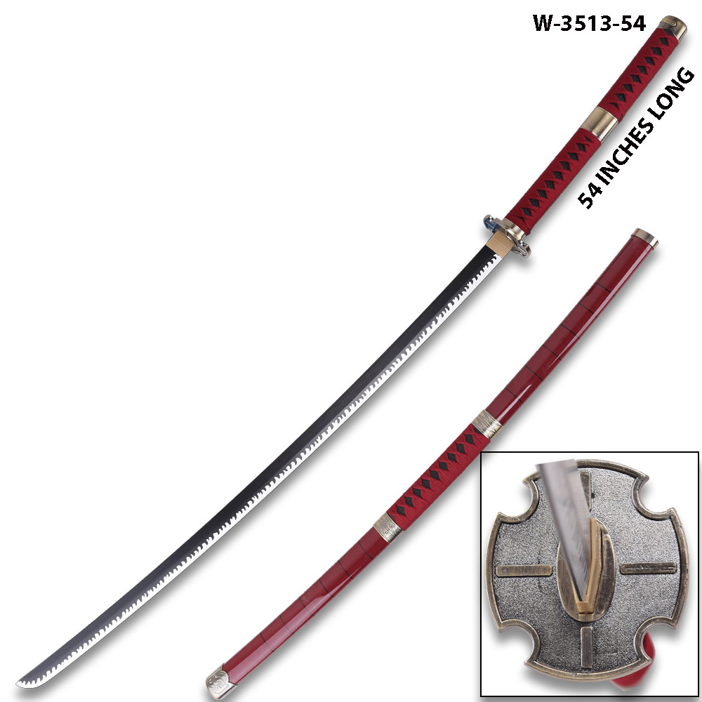 54" One Piece Anime Cosplay Replica Zoro Wado Ichimonji Wood Sword