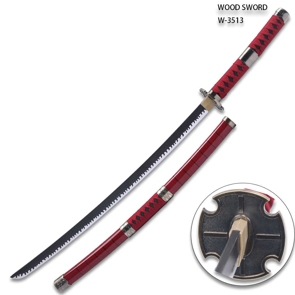 One Piece Anime Cosplay Replica Zoro Wado Ichimonji Wood Sword