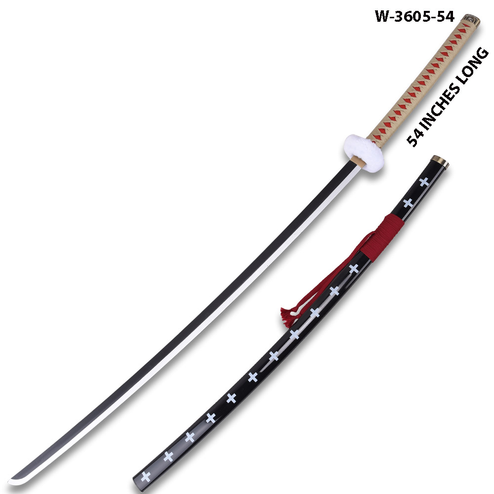 54" One Piece Anime Surgeon of Death Doctor Trafalgar Law Red Wood Sword  w/Plastic Scabbard