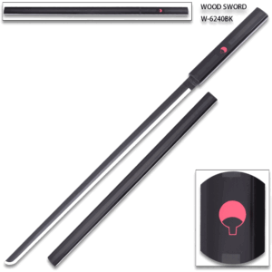 Sasuke Kusanagi Grass Cutter Black Wood Ninja Sword Katana Cosplay Straitblade w/Plastic Scabbard