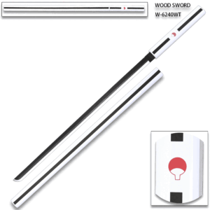 Sasuke Kusanagi Grass Cutter White Wood Ninja Sword Katana Cosplay Straitblade w/Plastic Scabbard