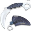 Karambit 13" Full Tang Knife D2 Steel Micarta Blue & Tan Wood Handle