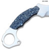 Karambit 13" Full Tang Knife D2 Steel Micarta Blue & Tan Wood Handle