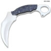Karambit 13" Full Tang Knife D2 Steel Micarta Blue & Tan Wood Handle