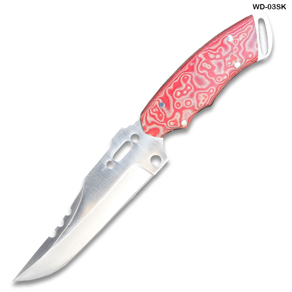 Trailfire Tactical Survival Serrated Fixed Blade Knife D2 Steel Micarta Wood Handle