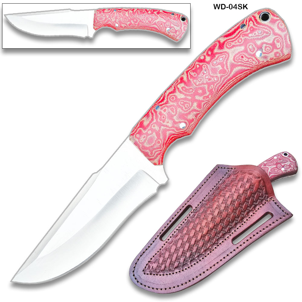 Trailfire Tactical Survival Fixed Blade Knife D2 Steel Micarta Wood Handle