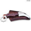 Karambit 8.5" Full Tang Knife D2 Steel Micarta Red & Tan Wood Handle