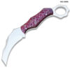 Karambit 8.5" Full Tang Knife D2 Steel Micarta Red & Tan Wood Handle