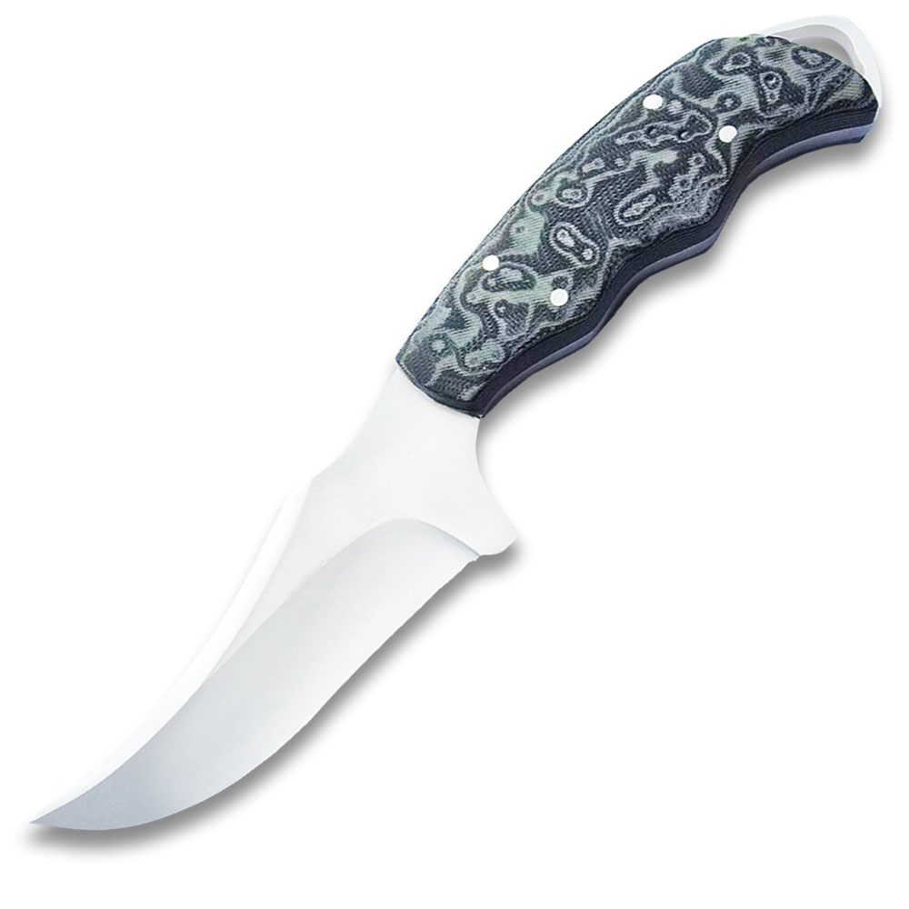 D-2 Steel Trailmaster Curved Skinner Knife with G-10 Handle