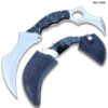 Massive 18" Double Bladed Karambit Full Tang Knife D2 Steel Micarta Black & Tan Wood Handle