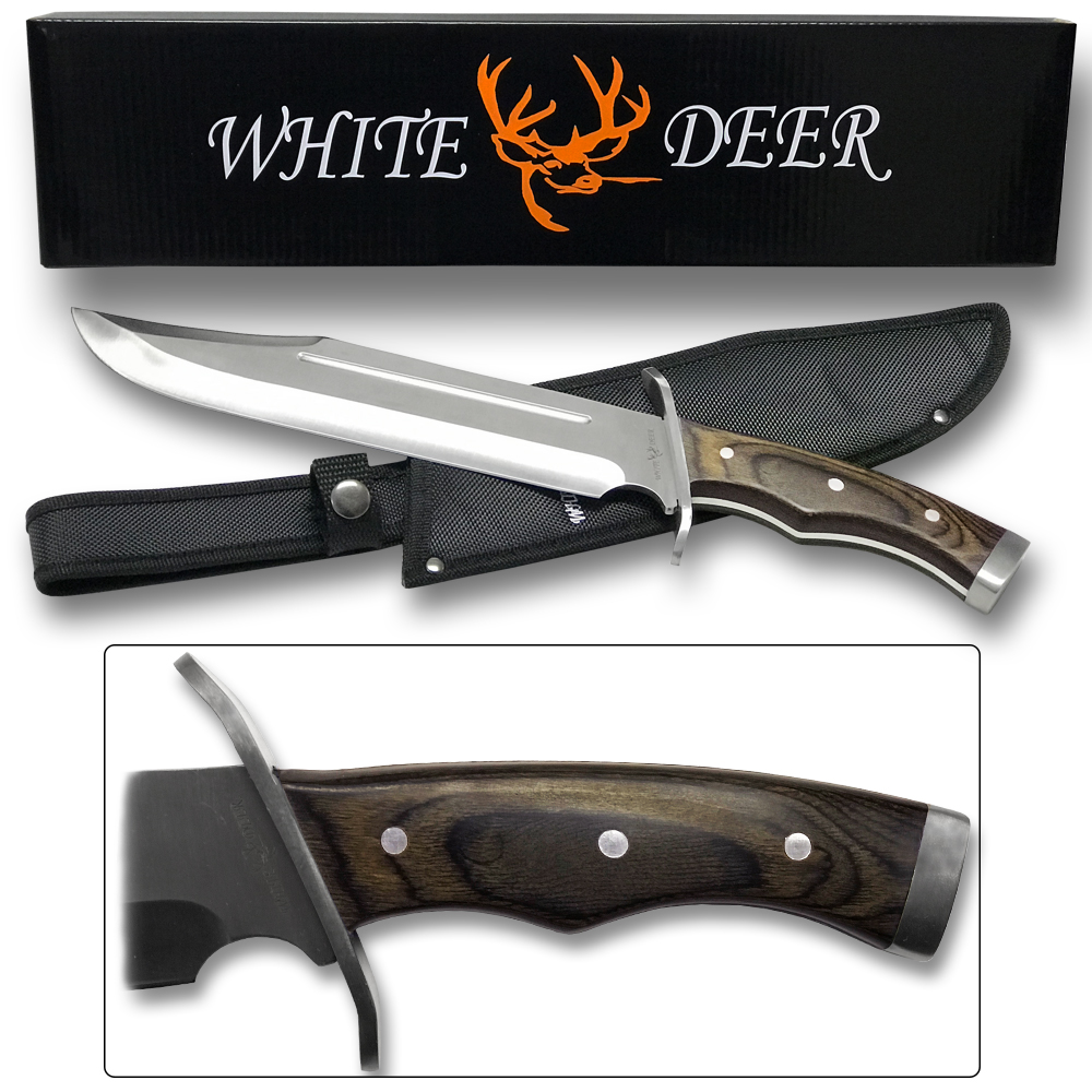White Deer Full Tang SURVIVOR Bowie Fixed Blade Knife W/Sheath