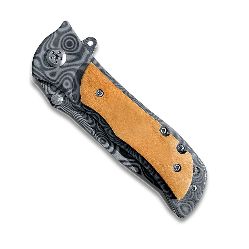 Custom Damascus Pattern  Ball Bearing Pocket Knife