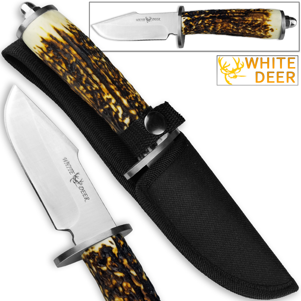 WHITE DEER Apprentice 2 9.75in Knife 440 Stainless Steel Sim-Stag Handle