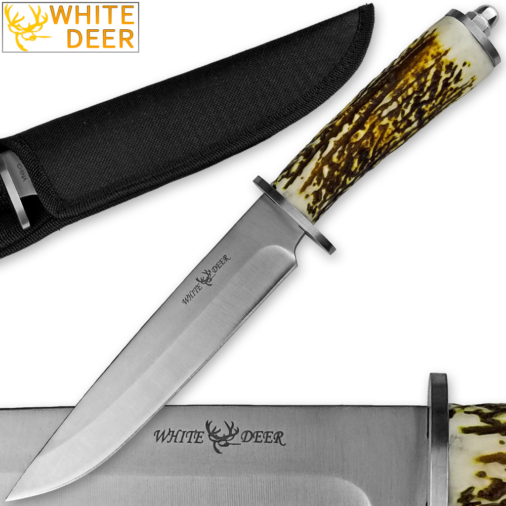 WHITE DEER Apprentice 12.5in Knife 440 Stainless Steel Sim-Stag Handle