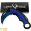 White Deer Blue Moon Defense Titanium Karambit Knife Lightened Assisted Open