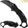 White Deer Tactical Defense Emergency Karambit Knife Lightened Assisted Open Black