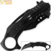 White Deer Tactical Defense Emergency Karambit Knife Lightened Assisted Open Black
