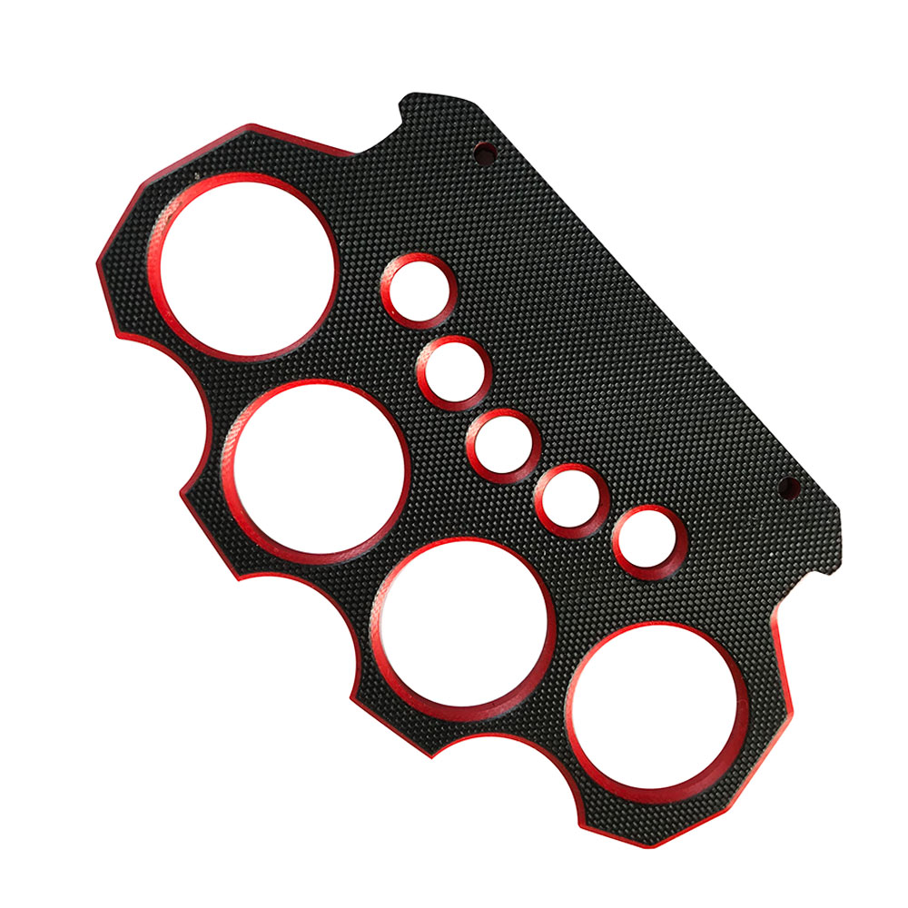 TACTICAL G10 KNUCKLE Black & Red Belt Buckle & Knuckle