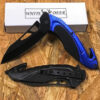 White Deer Tactical Knife With Glass Breaker Blue and Black