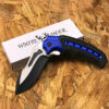 White Deer Tactical Knife Blue and Black Spring Assisted
