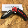 White Deer Tactical Knife Red and Black Spring Assisted