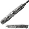 White Deer Tactical Polycarbonate Damascus Fixed Blade Knife FULL PATTERN TANG Clear Grips